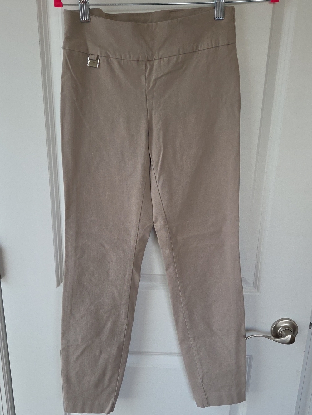 Alfani Slim High-Rise Pants in Taupe Beige